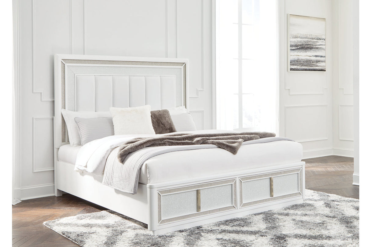 Chalanna White Queen Upholstered Storage Bed -  Ashley - Luna Furniture