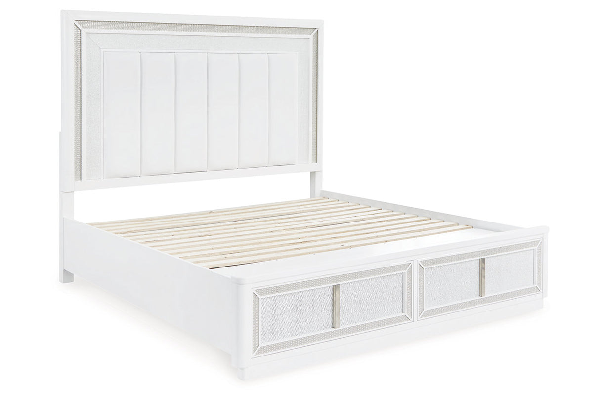 Chalanna White Queen Upholstered Storage Bed -  Ashley - Luna Furniture