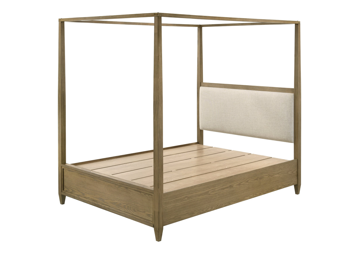 Sienna Rustic Natural Canopy Platform Bedroom Set -  Crown Mark - Luna Furniture