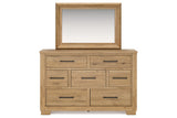 Galliden Light Brown Dresser and Mirror -  Ashley - Luna Furniture