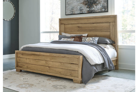 Galliden Light Brown King Panel Bed -  Ashley - Luna Furniture