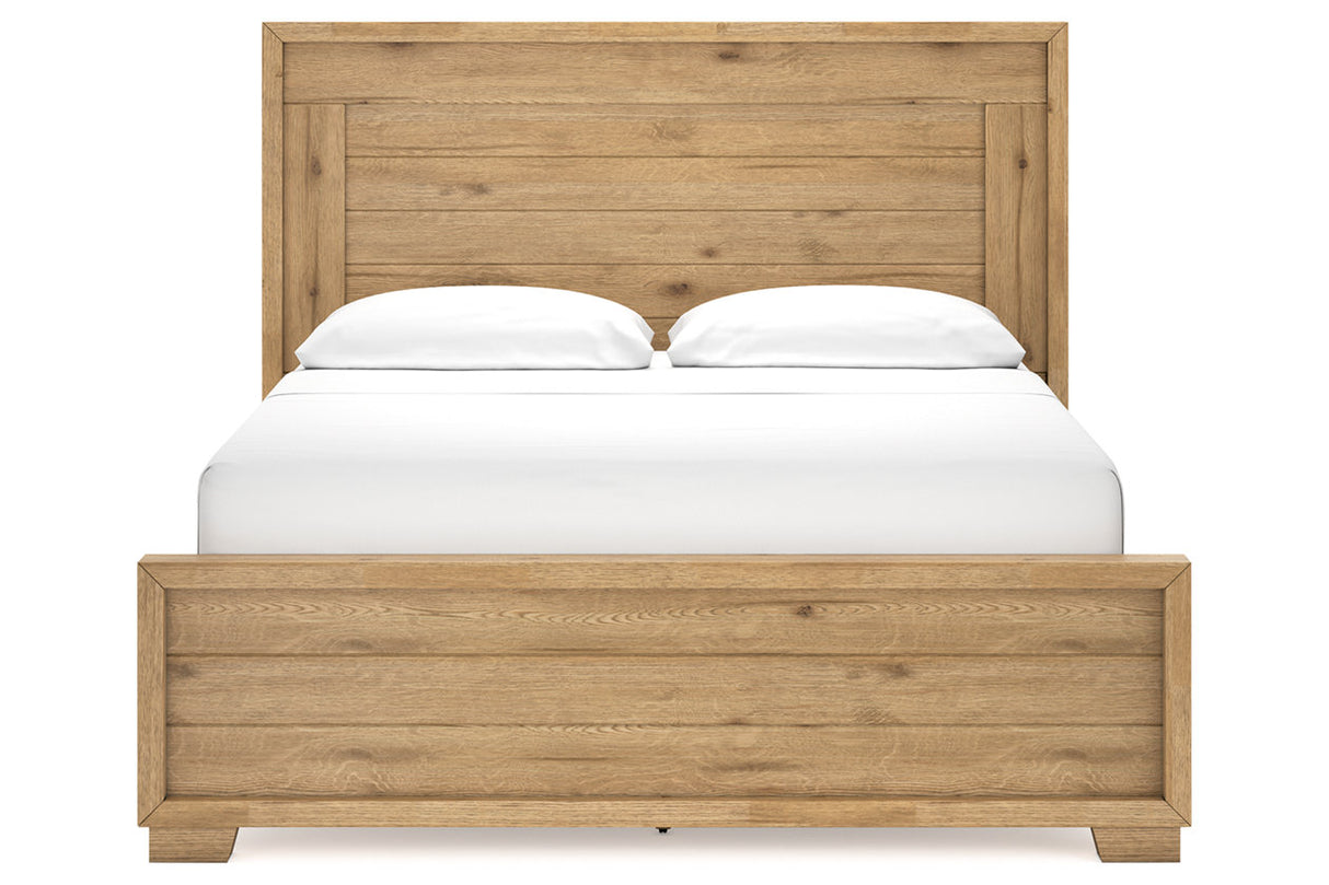 Galliden Light Brown California King Panel Bed -  Ashley - Luna Furniture