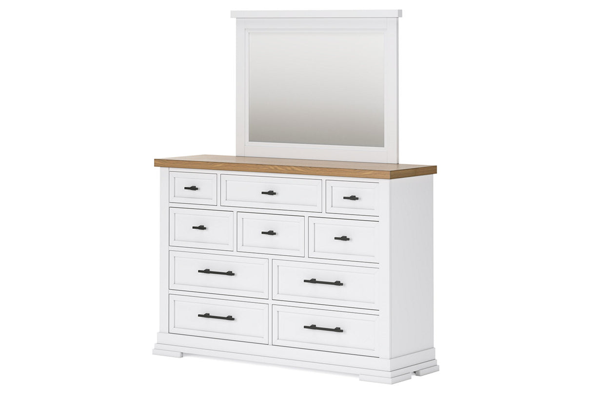 Ashbryn White/Natural Dresser and Mirror from Ashley - Luna Furniture