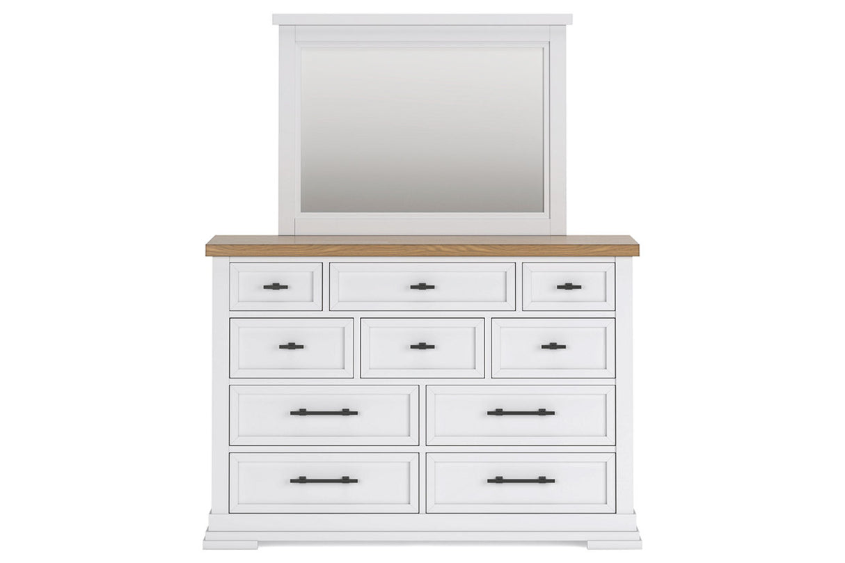 Ashbryn White/Natural Dresser and Mirror from Ashley - Luna Furniture