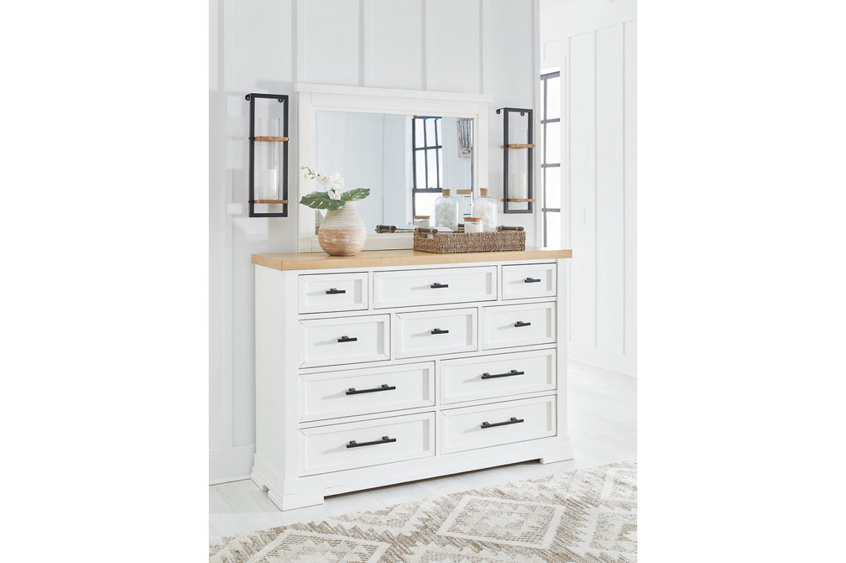 Ashbryn White/Natural Dresser and Mirror from Ashley - Luna Furniture