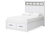 Ashbryn White/Natural Queen Platform Storage Bed from Ashley - Luna Furniture