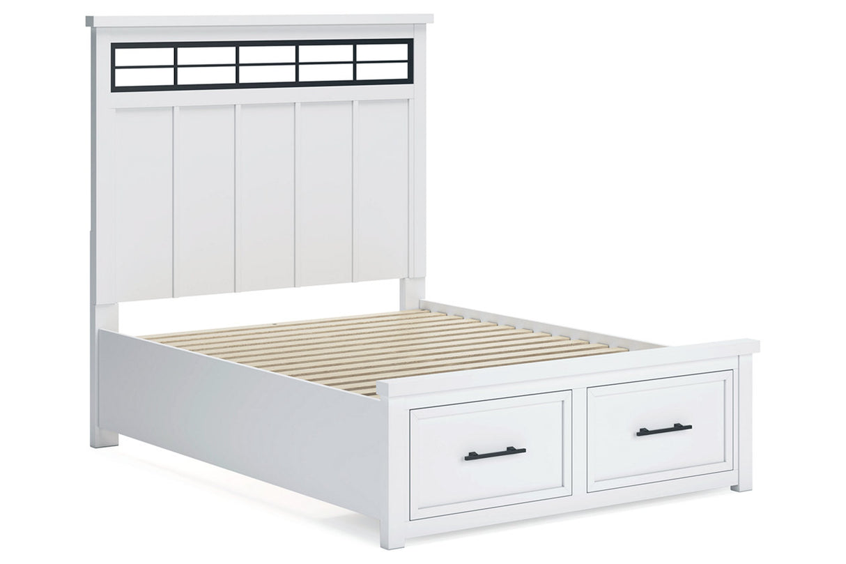 Ashbryn White/Natural Queen Platform Storage Bed from Ashley - Luna Furniture