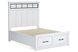 Ashbryn White/Natural Queen Platform Storage Bed from Ashley - Luna Furniture