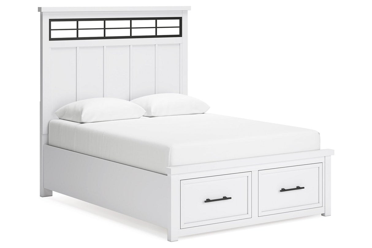 Ashbryn White/Natural Queen Platform Storage Bed from Ashley - Luna Furniture