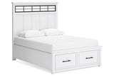 Ashbryn White/Natural Queen Platform Storage Bed from Ashley - Luna Furniture