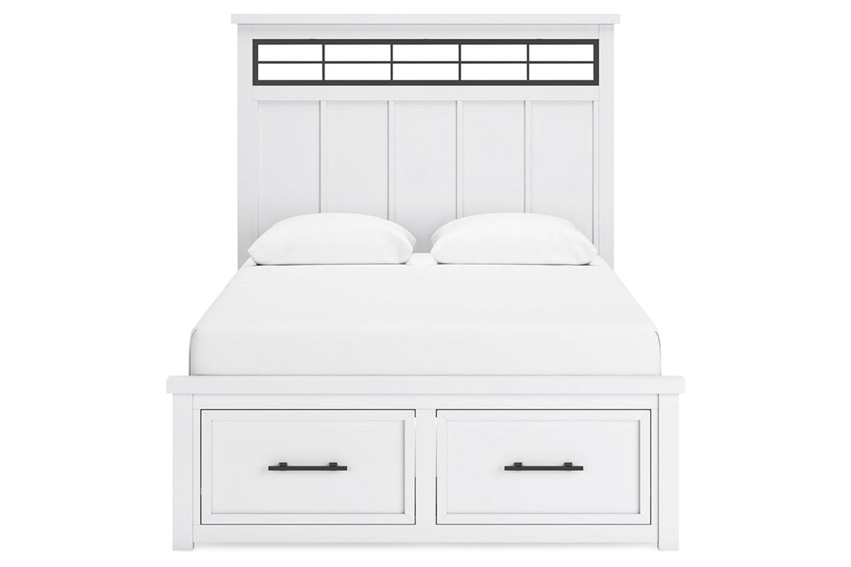 Ashbryn White/Natural Queen Platform Storage Bed from Ashley - Luna Furniture