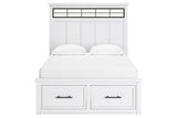 Ashbryn White/Natural Queen Platform Storage Bed from Ashley - Luna Furniture