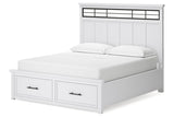 Ashbryn White/Natural California King Panel Storage Bed from Ashley - Luna Furniture