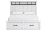 Ashbryn White/Natural California King Panel Storage Bed from Ashley - Luna Furniture