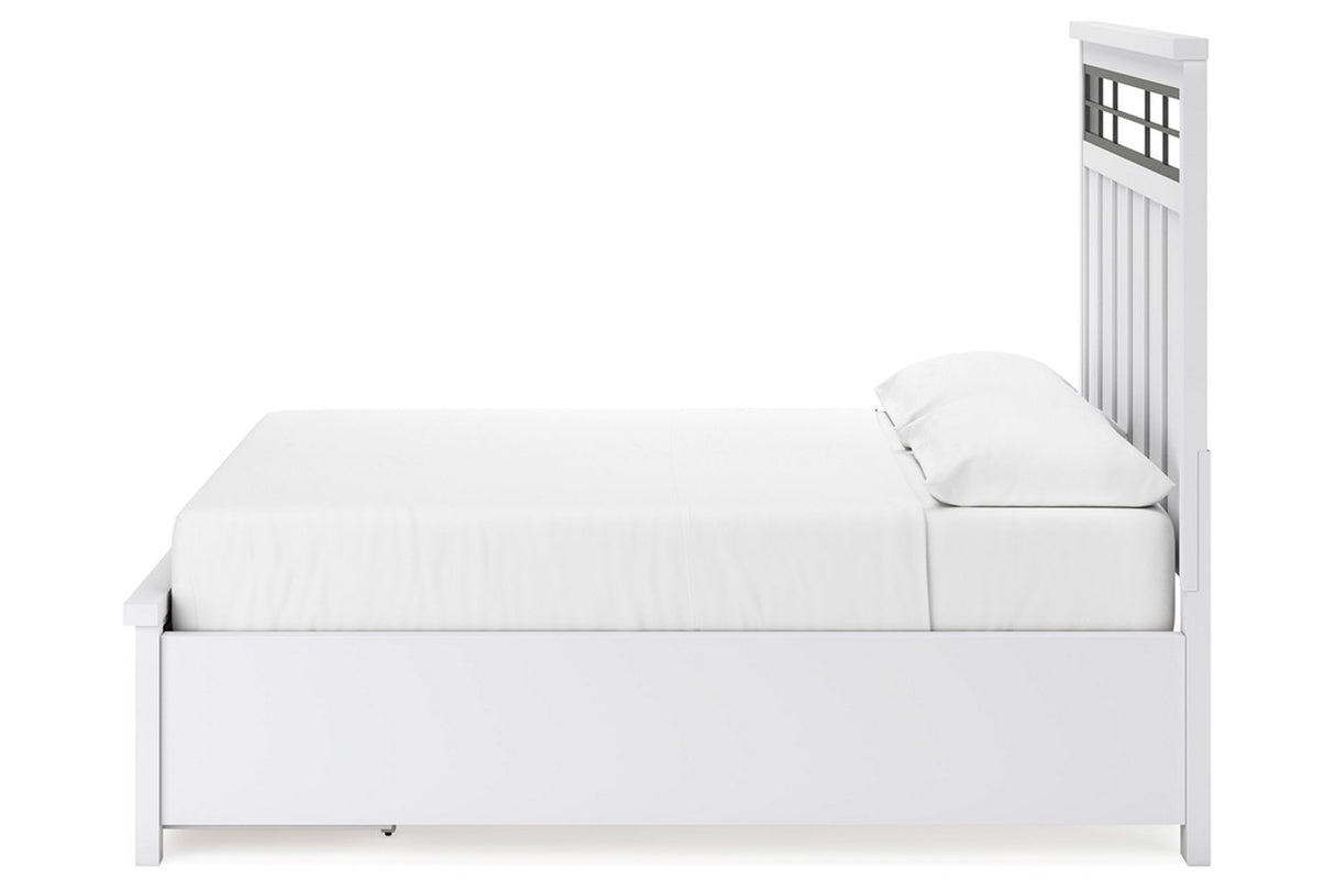 Ashbryn White/Natural California King Panel Storage Bed from Ashley - Luna Furniture