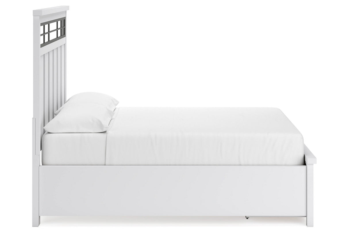 Ashbryn White/Natural California King Panel Storage Bed from Ashley - Luna Furniture