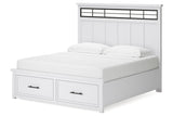 Ashbryn White/Natural King Panel Storage Bed from Ashley - Luna Furniture