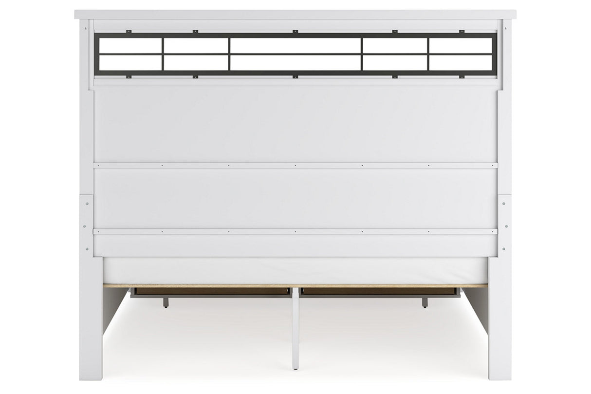 Ashbryn White/Natural King Panel Storage Bed from Ashley - Luna Furniture