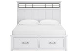 Ashbryn White/Natural King Panel Storage Bed from Ashley - Luna Furniture