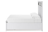 Ashbryn White/Natural King Panel Storage Bed from Ashley - Luna Furniture