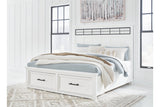 Ashbryn White/Natural King Panel Storage Bed from Ashley - Luna Furniture