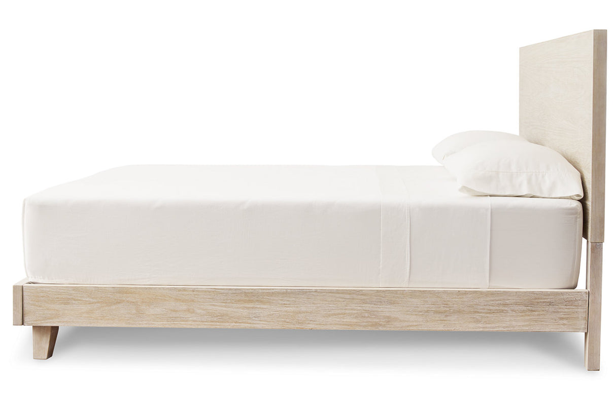 Michelia Bisque King Panel Bed -  Ashley - Luna Furniture