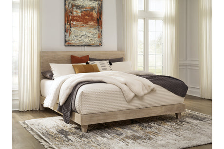 Michelia Bisque King Panel Bed -  Ashley - Luna Furniture