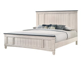 Sawyer Antique White/Brown Panel Bedroom Set -  - Luna Furniture