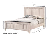 Sawyer Antique White/Brown Panel Bedroom Set -  - Luna Furniture