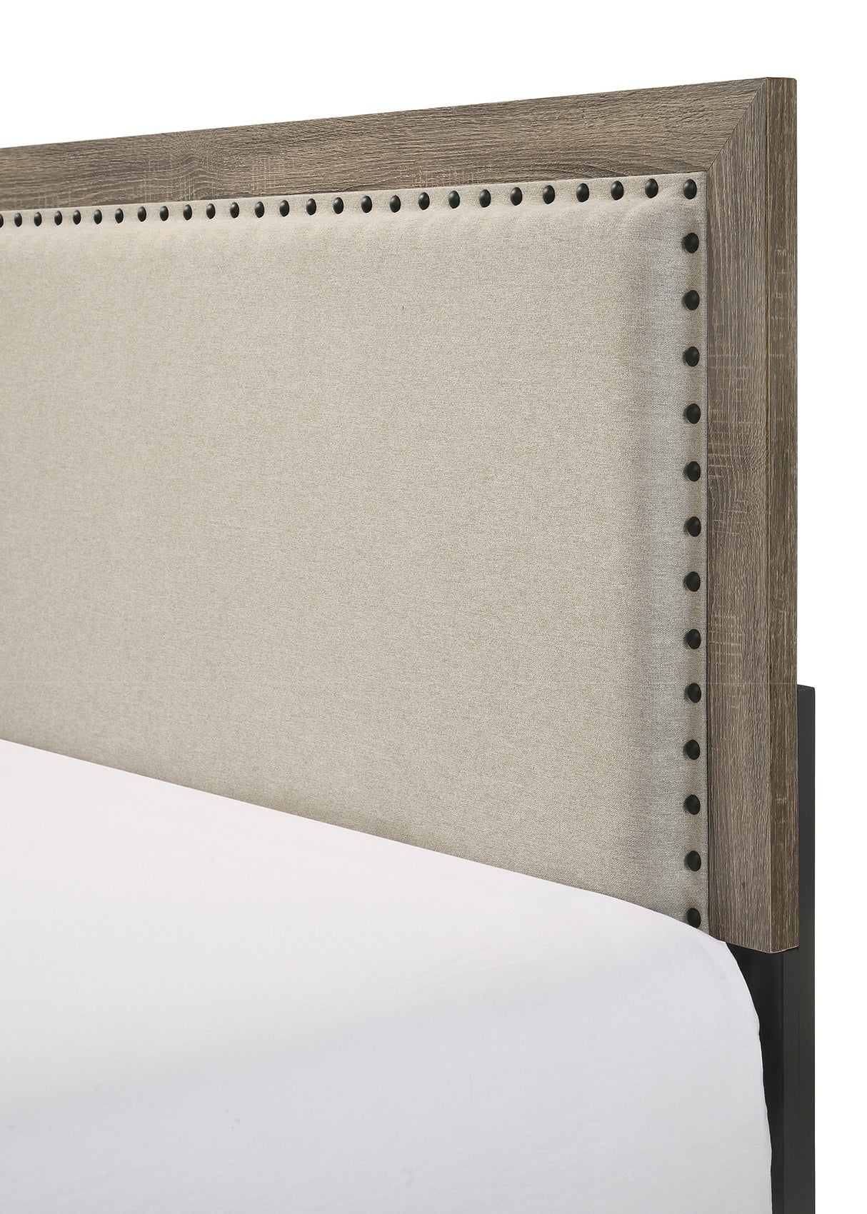 Mille Brownish Gray Queen Upholstered Bed -  Crown Mark - Luna Furniture