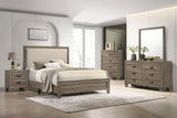 Mille Brownish Gray Queen Upholstered Bed -  Crown Mark - Luna Furniture