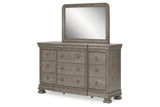 Lexorne Gray Dresser and Mirror -  Ashley - Luna Furniture