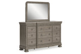 Lexorne Gray Dresser and Mirror -  Ashley - Luna Furniture