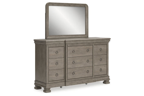 Lexorne Gray Dresser and Mirror -  Ashley - Luna Furniture