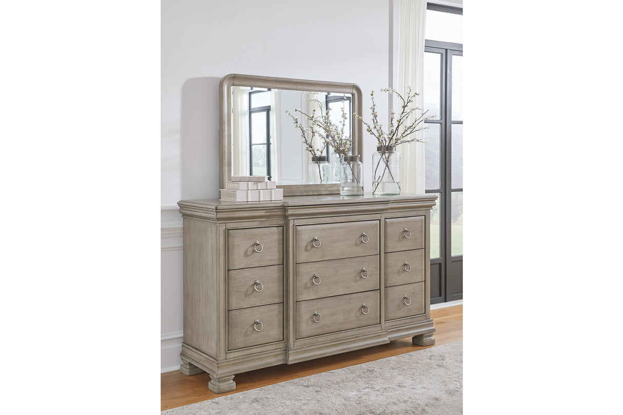 Lexorne Gray Dresser and Mirror -  Ashley - Luna Furniture