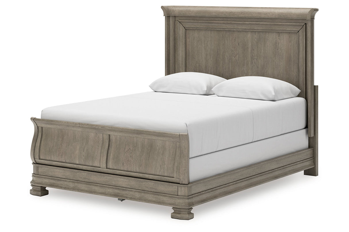 Lexorne Gray Queen Sleigh Bed -  Ashley - Luna Furniture