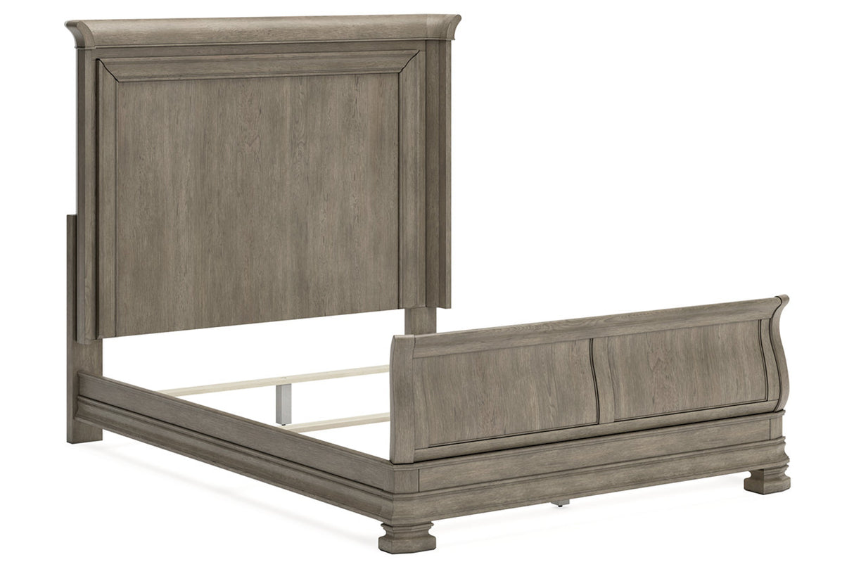 Lexorne Gray Queen Sleigh Bed -  Ashley - Luna Furniture