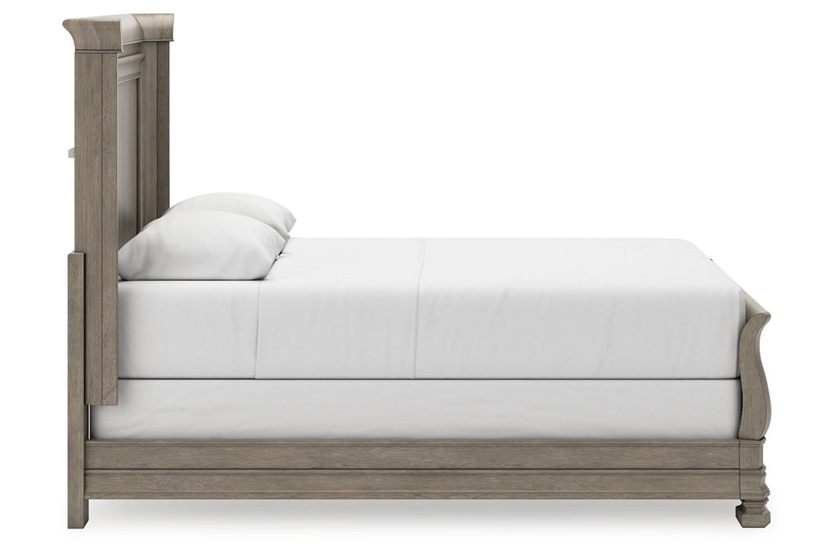 Lexorne Gray Queen Sleigh Bed -  Ashley - Luna Furniture