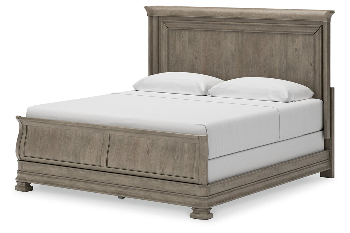 Lexorne Gray King Sleigh Bed -  Ashley - Luna Furniture