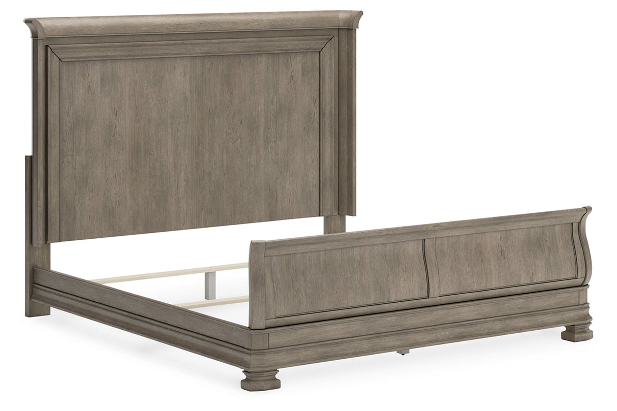 Lexorne Gray King Sleigh Bed -  Ashley - Luna Furniture