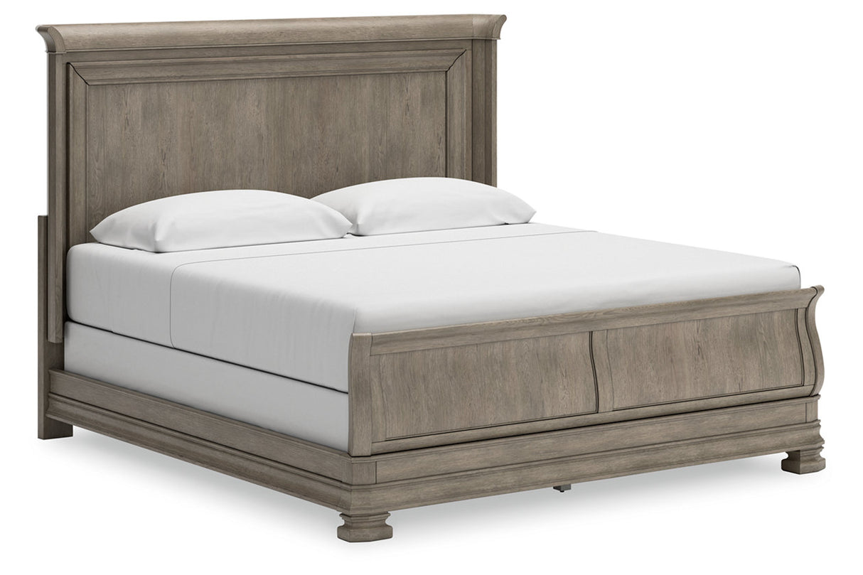 Lexorne Gray King Sleigh Bed -  Ashley - Luna Furniture