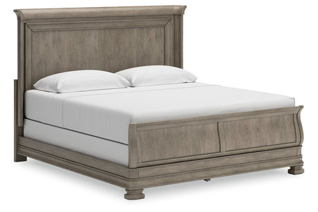 Lexorne Gray King Sleigh Bed -  Ashley - Luna Furniture