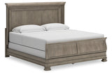 Lexorne Gray California King Sleigh Bed -  Ashley - Luna Furniture