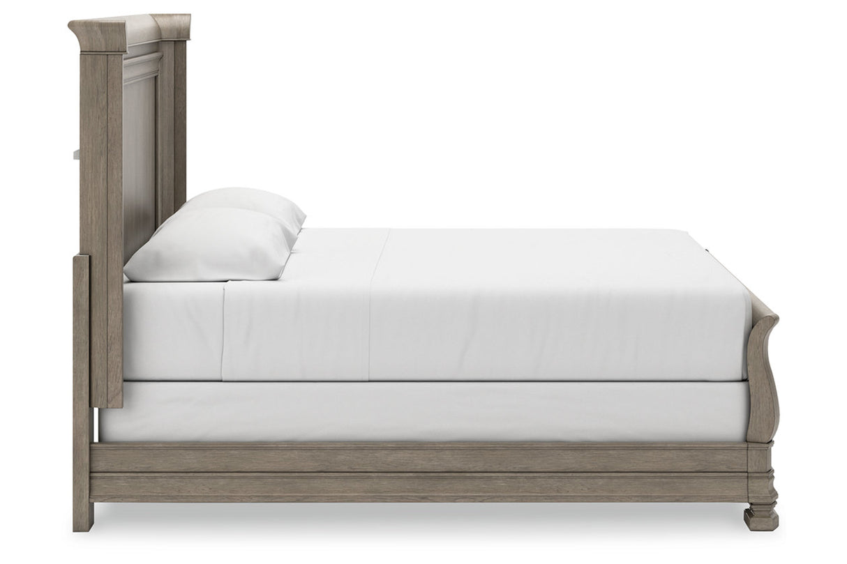 Lexorne Gray California King Sleigh Bed -  Ashley - Luna Furniture