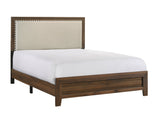 Mille Cherry Brown Twin Upholstered Bed -  Crown Mark - Luna Furniture