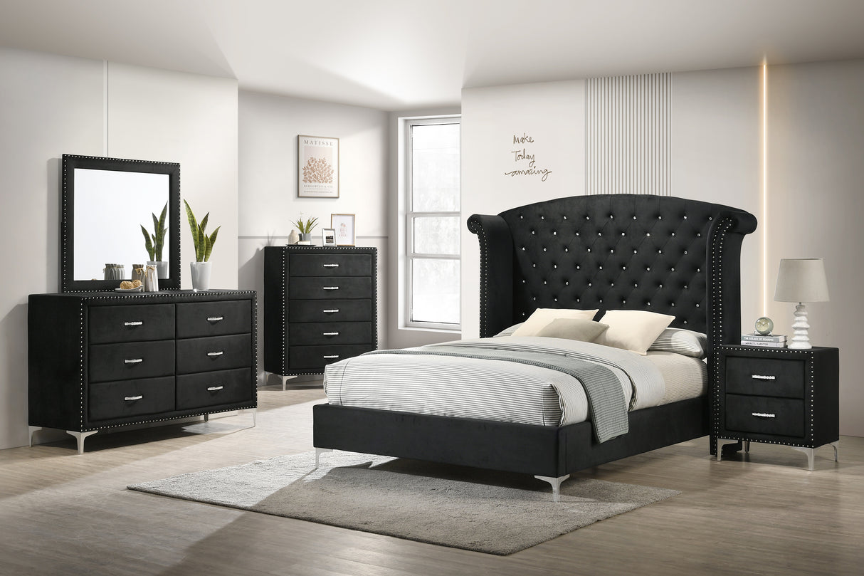 Lucinda Black Mirror -  Crown Mark - Luna Furniture