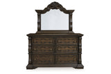 Maylee Dark Brown Dresser and Mirror -  Ashley - Luna Furniture