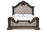 Maylee Dark Brown King Upholstered Bed -  Ashley - Luna Furniture