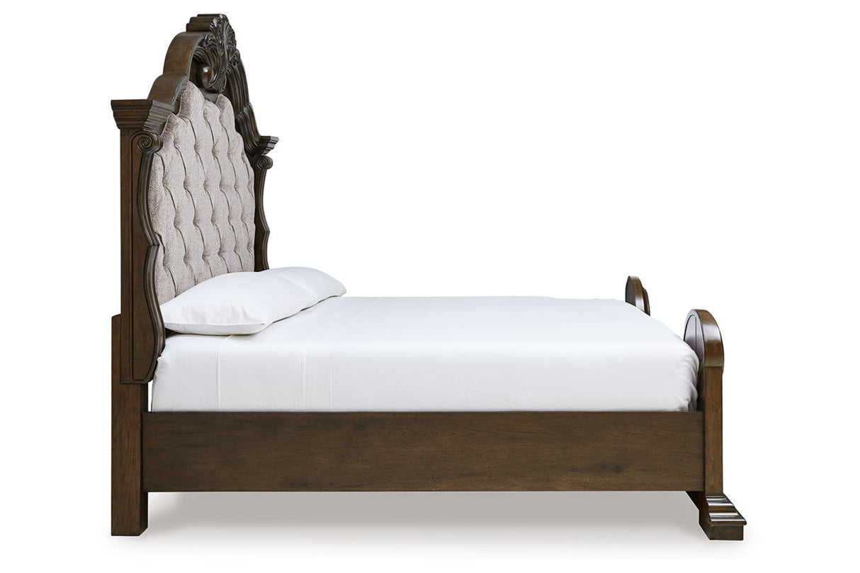 Maylee Dark Brown King Upholstered Bed -  Ashley - Luna Furniture