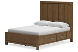 Cabalynn Light Brown Queen Panel Bed with Storage from Ashley - Luna Furniture